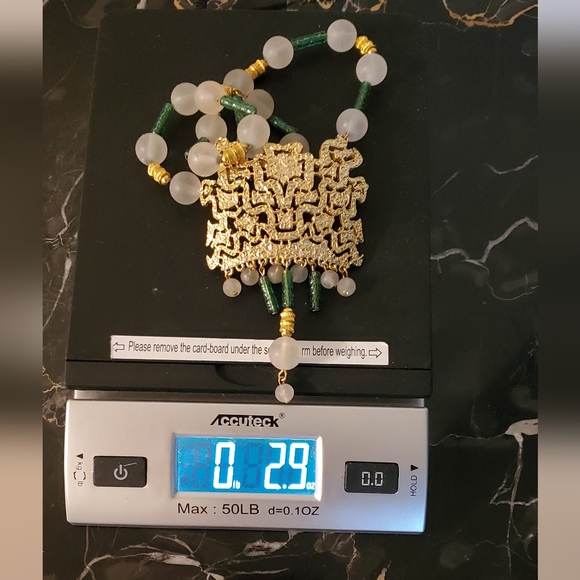 Green Necklace Vintage Avante Garde Statement Unique Design - Picture 8 of 15